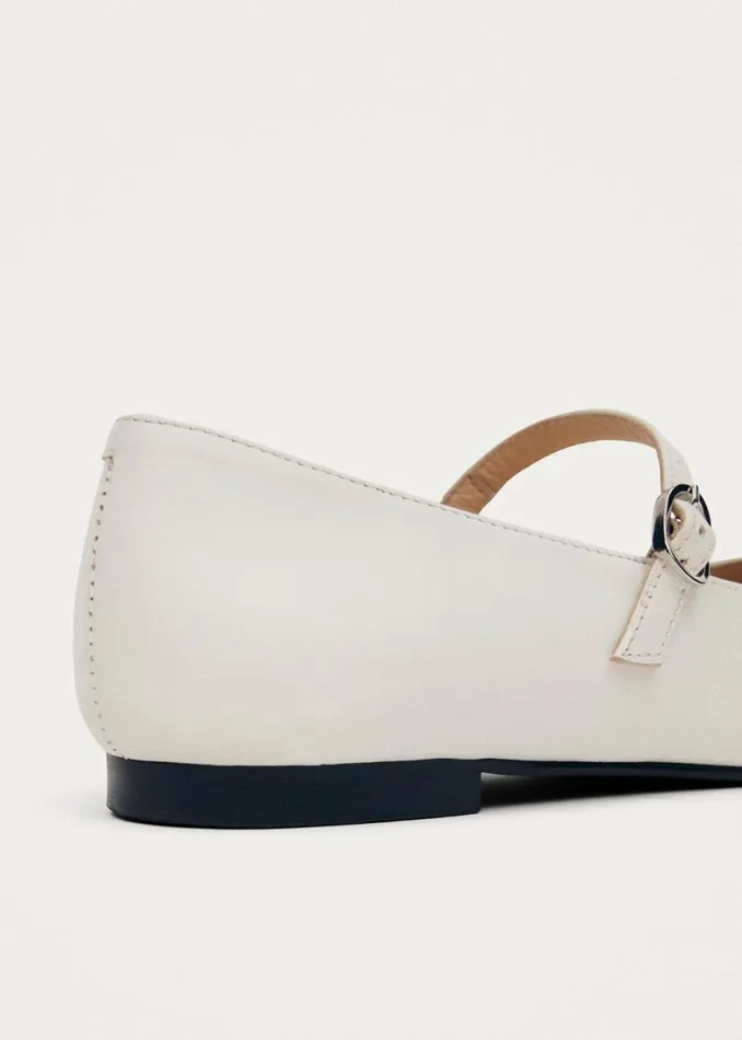 Ballet Flats Women ALOHAS Musa Bicolor Black Cream Leather Ballet Flats
