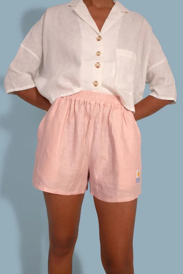 Basic Linen Shorts Petal WomensShop LF Markey Shorts