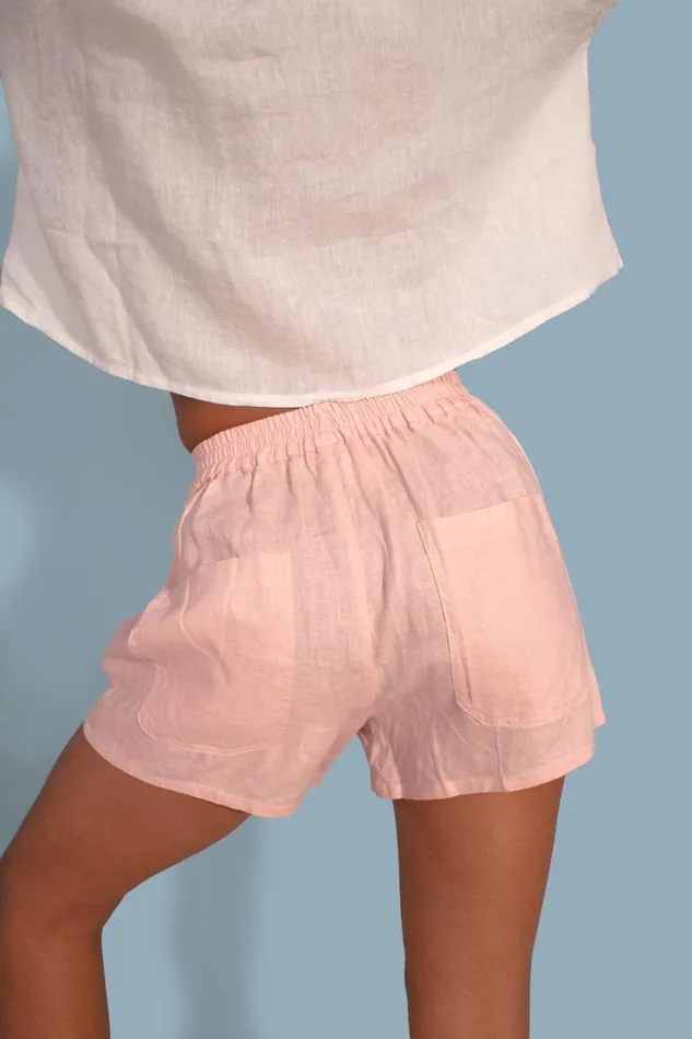 Basic Linen Shorts Petal WomensShop LF Markey Shorts