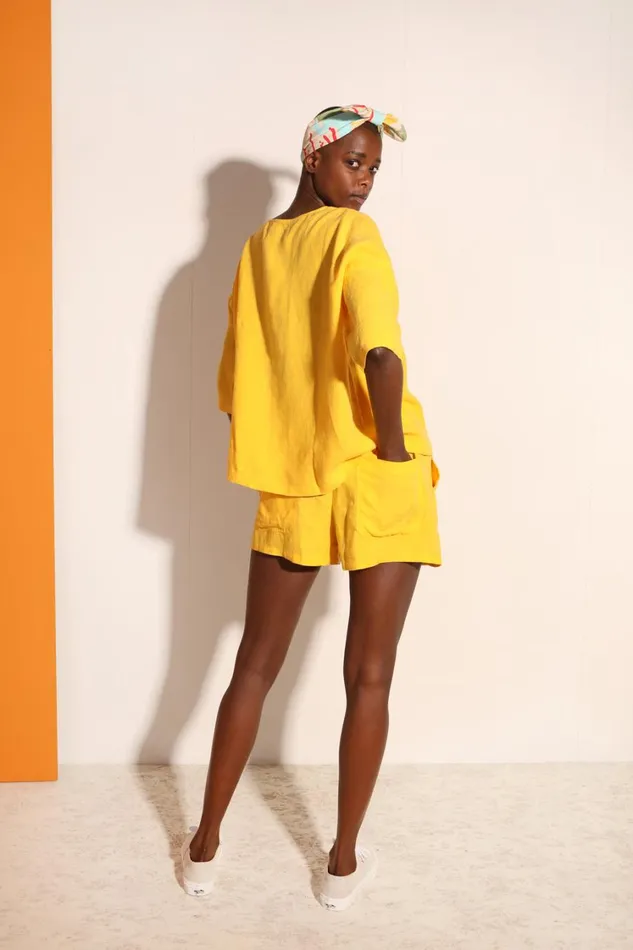Basic Linen Top Canary WomensShop LF Markey Tops