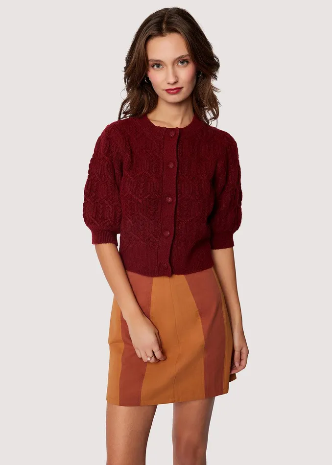 Beatrice Cardigan Burgundy Women Lost Wander Outerwear
