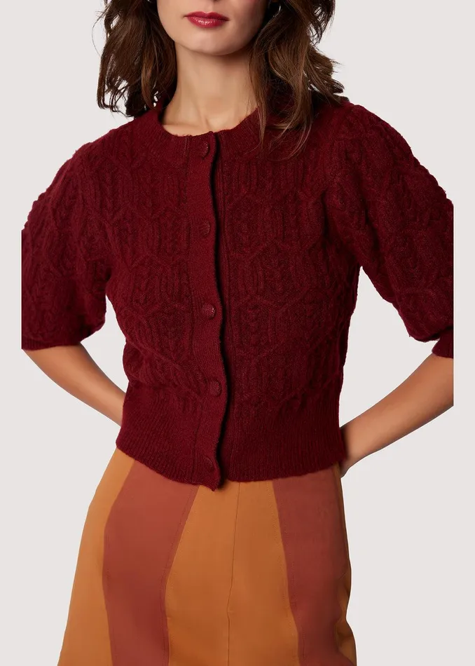 Beatrice Cardigan Burgundy Women Lost Wander Outerwear