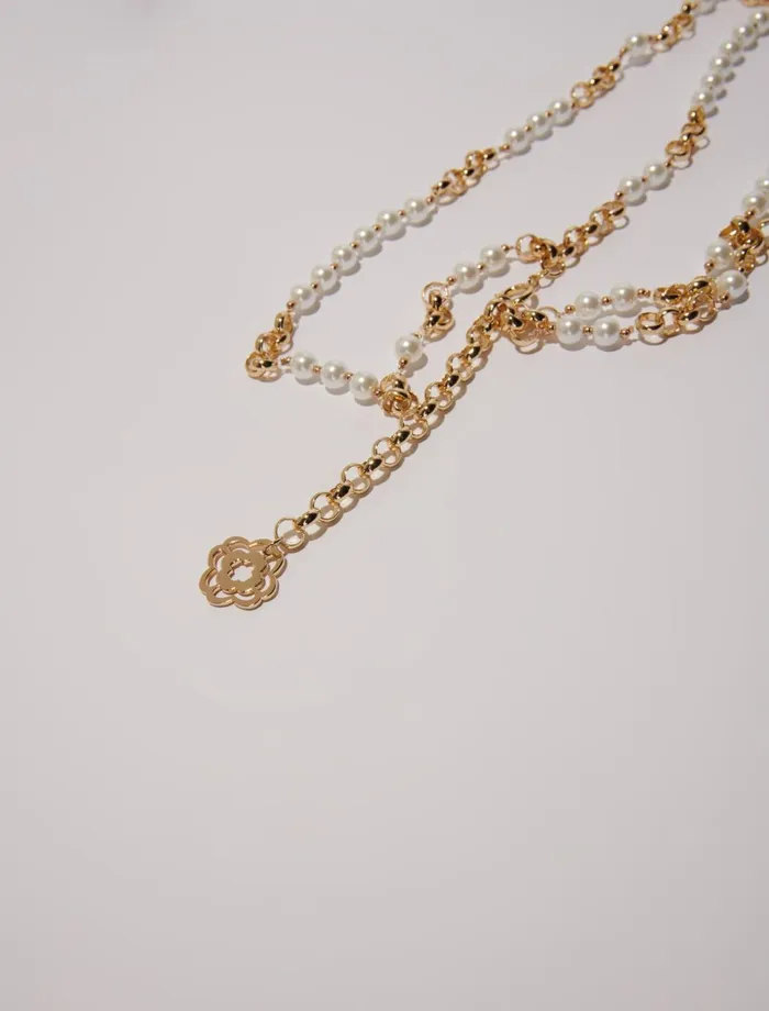 Belts Women Maje Mixed Bead And Metal Belt Gold