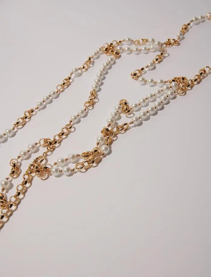 Belts Women Maje Mixed Bead And Metal Belt Gold