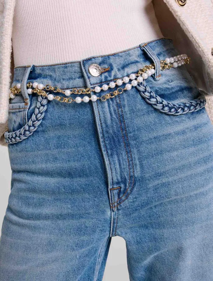 Belts Women Maje Mixed Bead And Metal Belt Gold