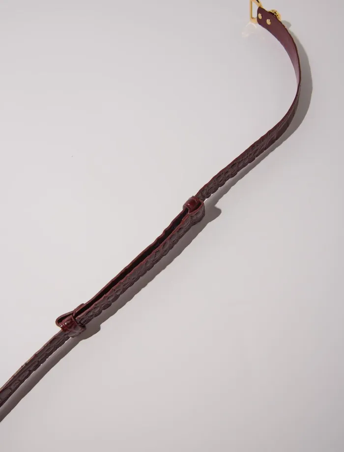 Belts Women Maje Thin Leather Belt With Lion Bit Burgundy