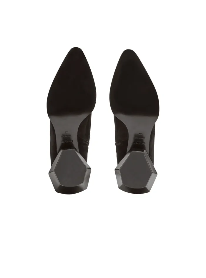 Billy Suede Ankle Boots With Diamond Heel Black Men Balmain Boots And Rangers