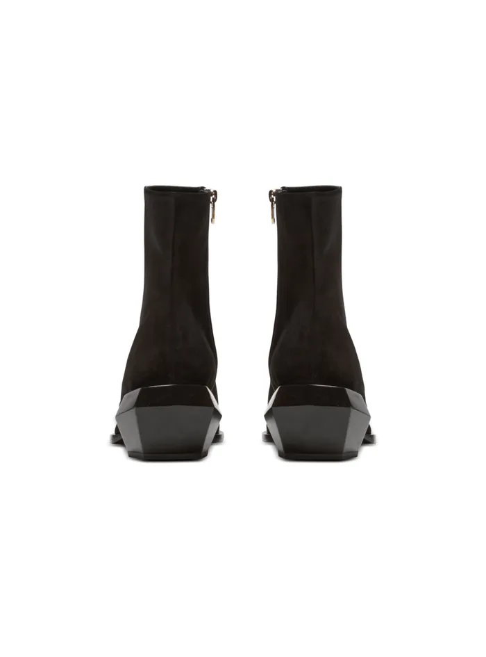 Billy Suede Ankle Boots With Diamond Heel Black Men Balmain Boots And Rangers