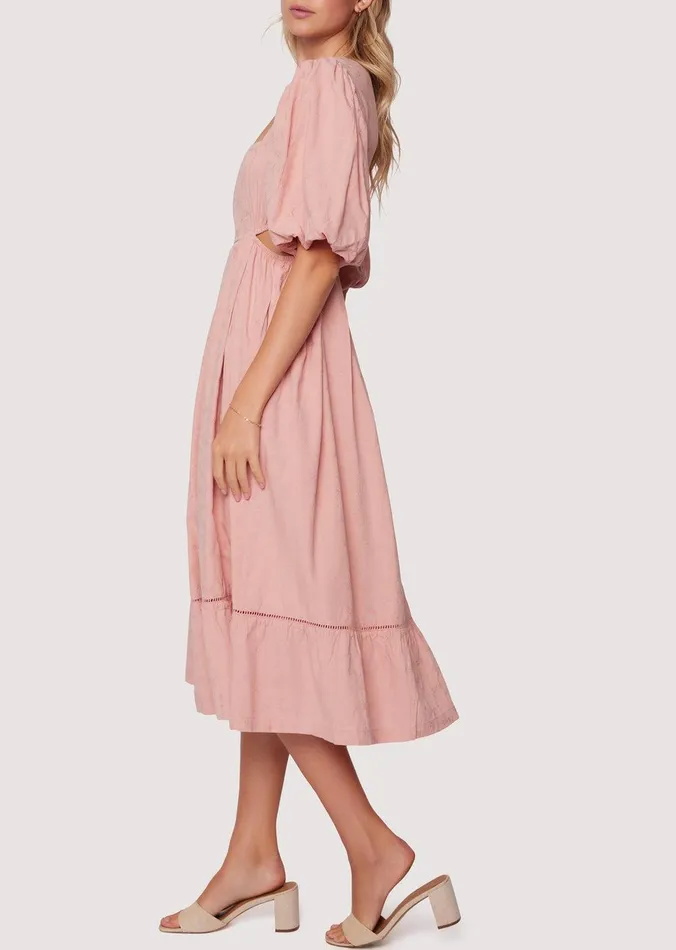 Bird Song Midi Dress Blushpink Women Lost Wander Dresses