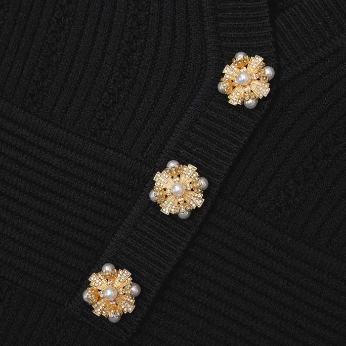 Black Pointelle Knit Top Women Self Portrait Tops