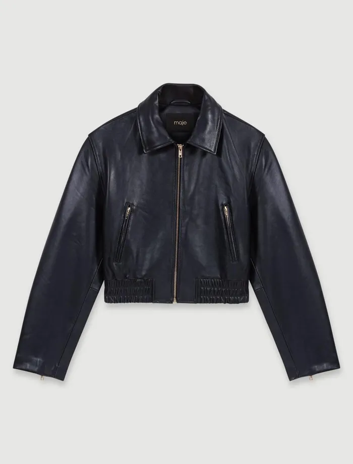 Blazers and Jackets Women Maje Leather Jacket Black