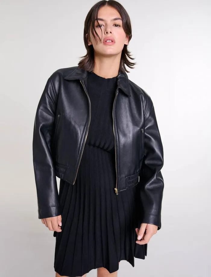 Blazers and Jackets Women Maje Leather Jacket Black