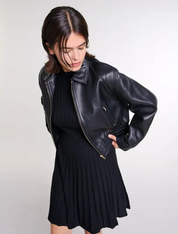 Blazers and Jackets Women Maje Leather Jacket Black