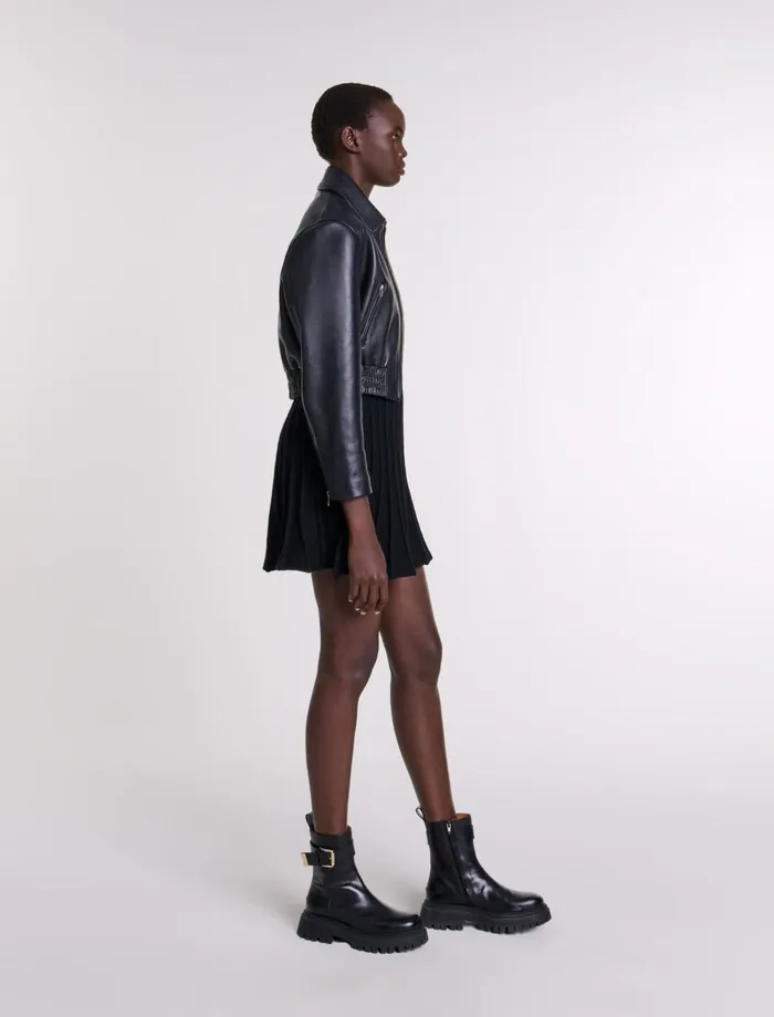 Blazers and Jackets Women Maje Leather Jacket Black