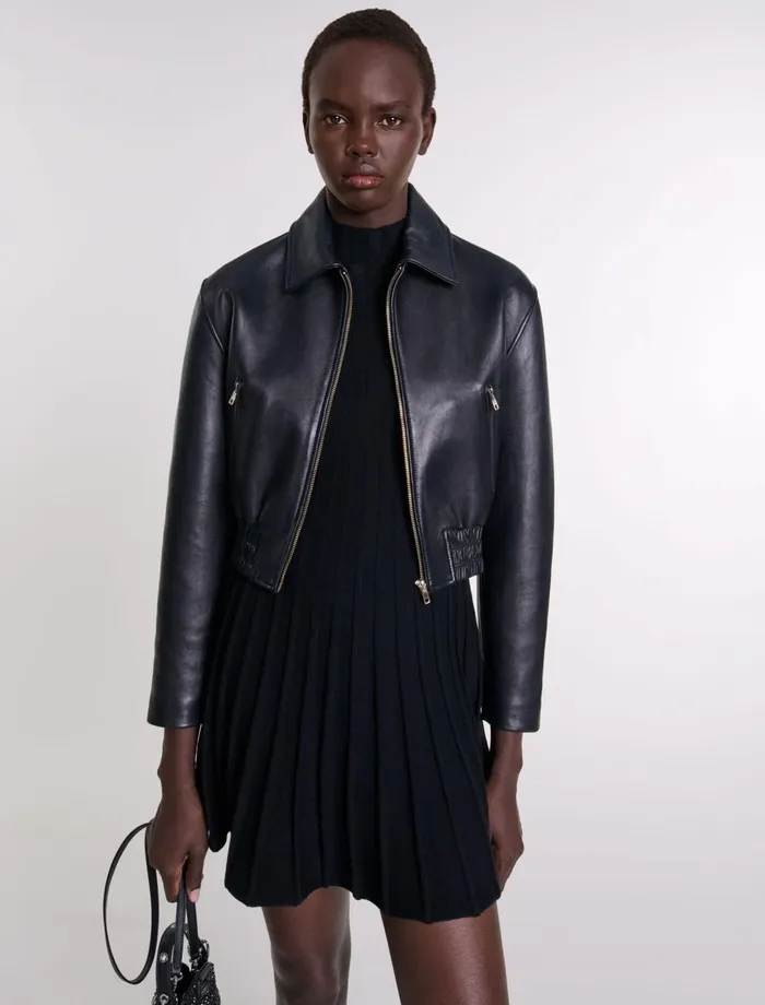 Blazers and Jackets Women Maje Leather Jacket Black
