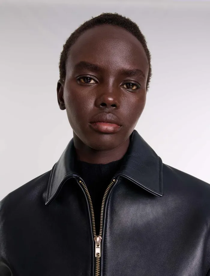 Blazers and Jackets Women Maje Leather Jacket Black
