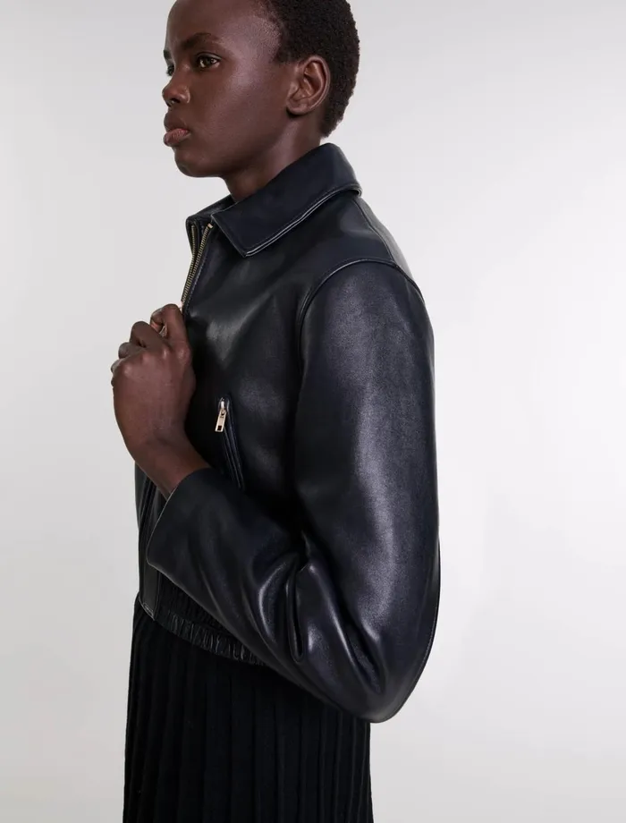 Blazers and Jackets Women Maje Leather Jacket Black