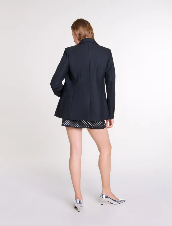 Blazers and Jackets Women Maje Suit Jacket With Brooch Black