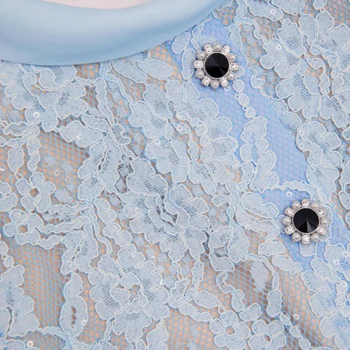 Blue Lace Button Midi Dress Women Self Portrait Dresses Blue Lace Button Midi Dress Women Self Portrait Dresses