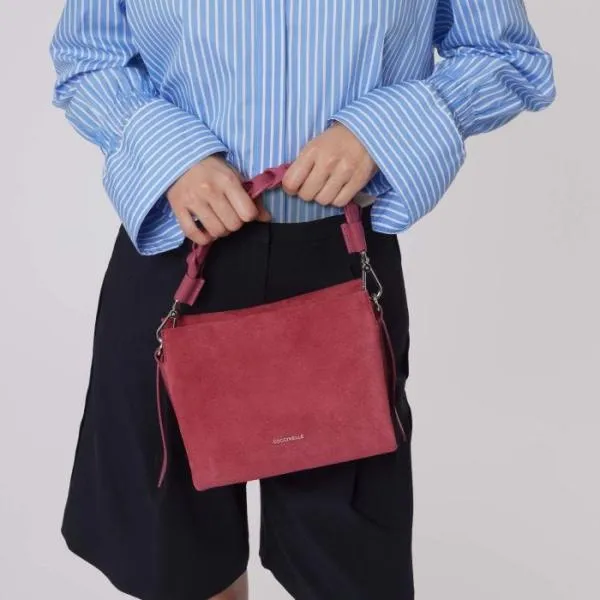 Boheme Suede Bimaterial Small Rosewood Women Coccinelle Top Handle Bag Boheme Suede Bimaterial Small Rosewood Women Coccinelle Top Handle Bag