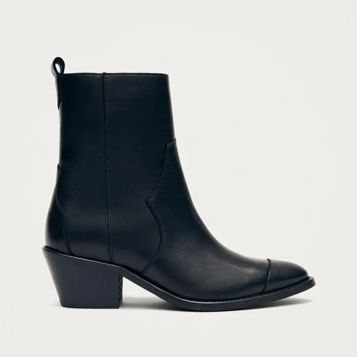 Boots Women ALOHAS Austin Black Leather Ankle Boots