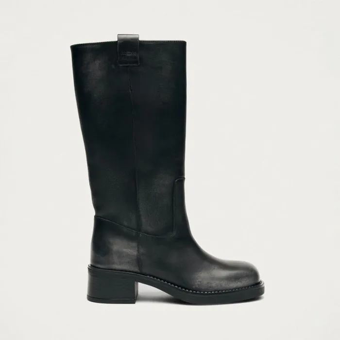 Boots Women ALOHAS Sajan Black Leather Boots