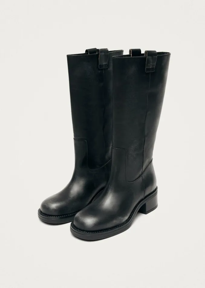 Boots Women ALOHAS Sajan Black Leather Boots