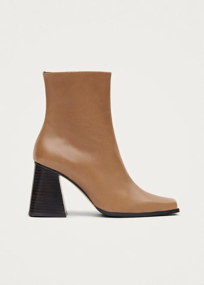 Boots Women ALOHAS South Bicolor Camel Beige Leather Ankle Boots