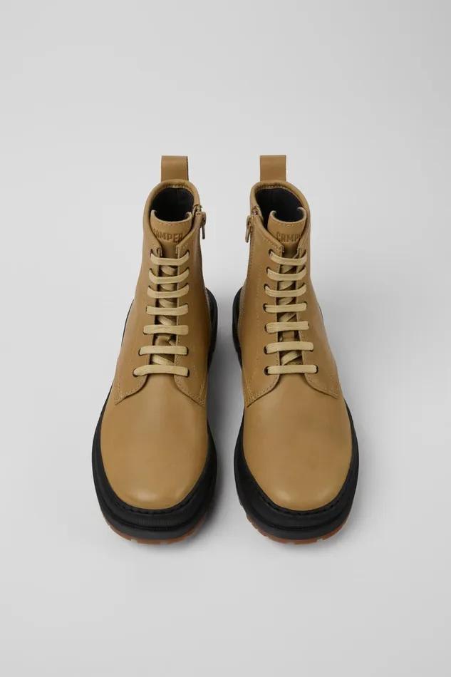 Boots Women Camper Brutus Trek MICHELIN Beige Leather Ankle Boots Boots Women Camper Brutus Trek MICHELIN Beige Leather Ankle Boots