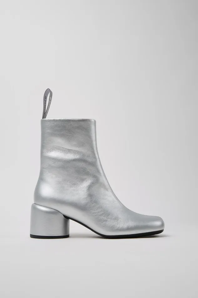 Boots Women Camper Niki Silver Leather Ankle Boots Boots Women Camper Niki Silver Leather Ankle Boots
