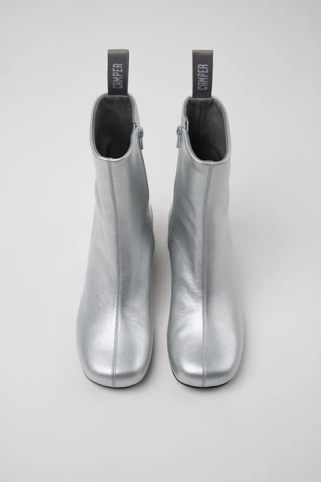 Boots Women Camper Niki Silver Leather Ankle Boots Boots Women Camper Niki Silver Leather Ankle Boots