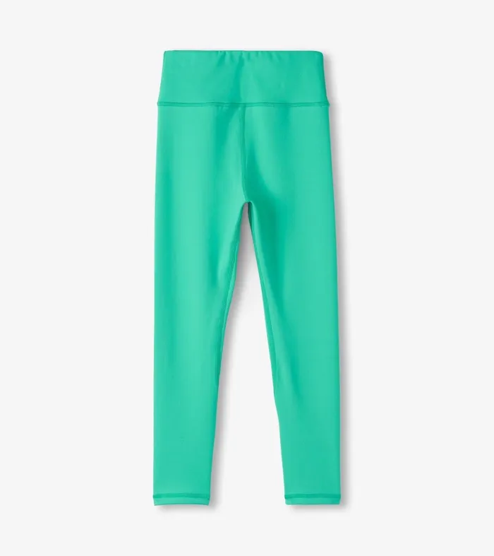 Bottoms Girls Hatley Girls Aqua Green Active Leggings