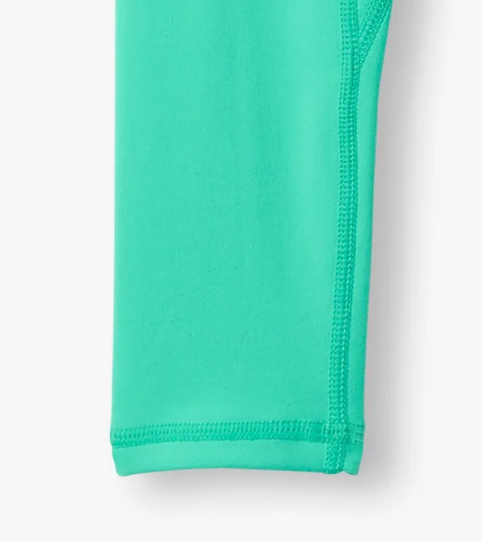 Bottoms Girls Hatley Girls Aqua Green Active Leggings