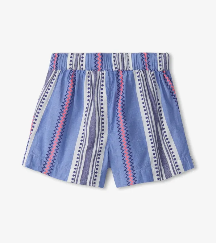 Bottoms Girls Hatley Girls Boho Stripe Paper Bag Shorts