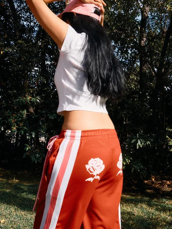 Bottoms Lisa Says Gah Women Bows and Rose Lacrosse Pants Red Pink