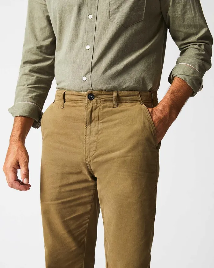 Bottoms Men Billy Reid Canvas Chino Pant Moss Green