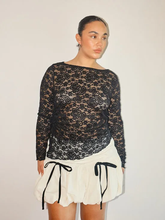 Bottoms Scarlett Bubble Skirt Vanilla Black Bows Lisa Says Gah Women