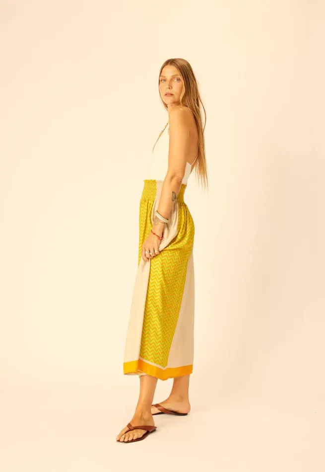 Bottoms Shop Natalie Martin BELLA SKIRT Block Zigzag Tangerine