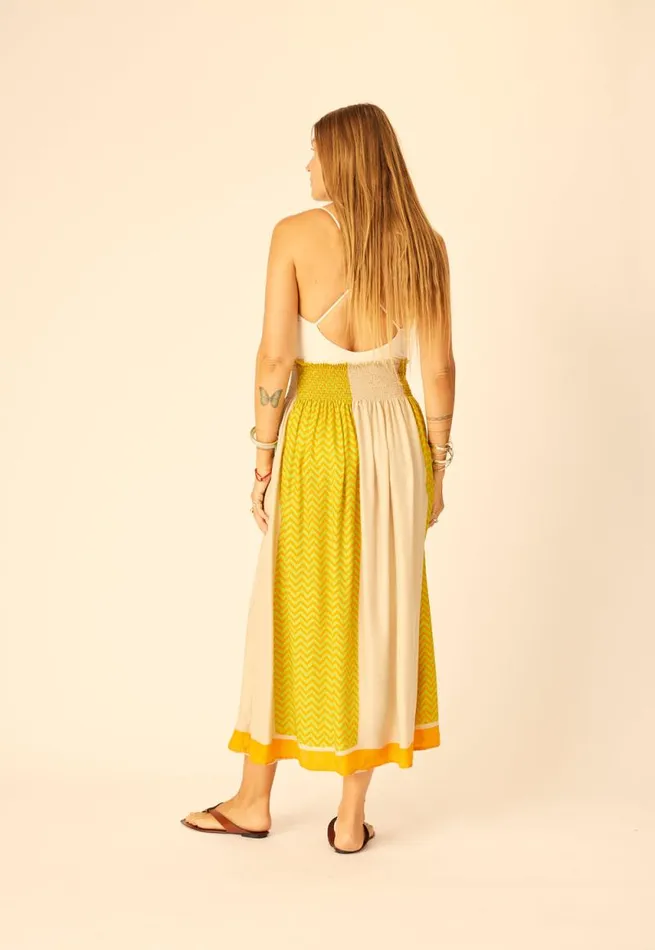 Bottoms Shop Natalie Martin BELLA SKIRT Block Zigzag Tangerine