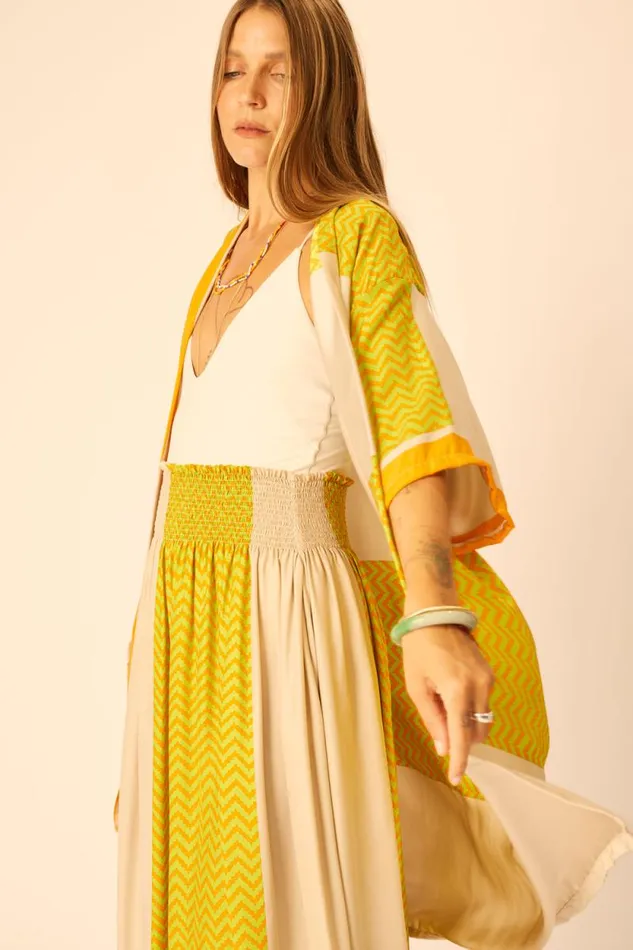 Bottoms Shop Natalie Martin BELLA SKIRT Block Zigzag Tangerine