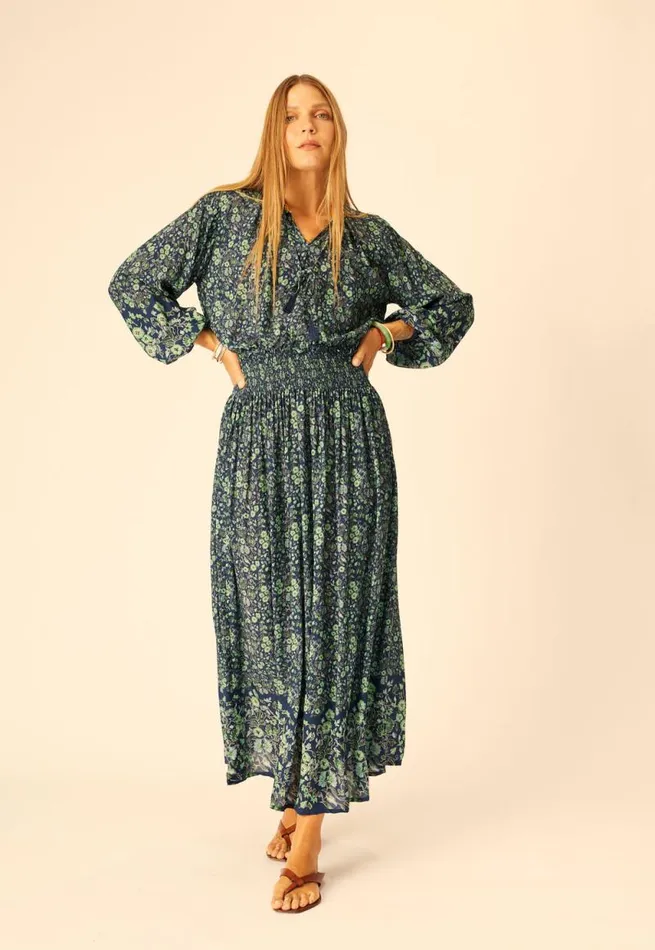 Bottoms Shop Natalie Martin BELLA SKIRT Petite Fleur Marine