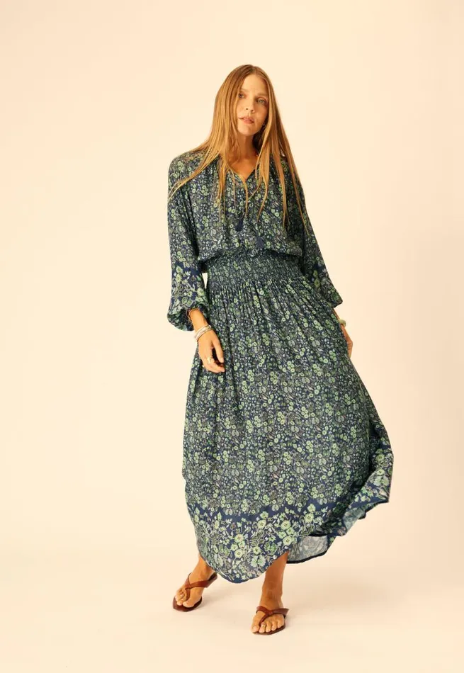 Bottoms Shop Natalie Martin BELLA SKIRT Petite Fleur Marine