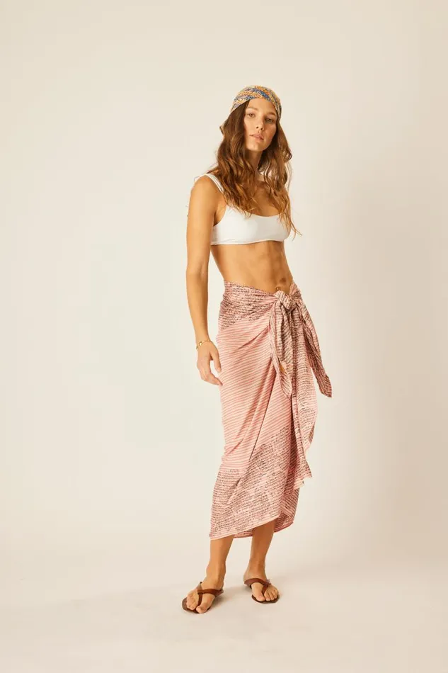 Bottoms Shop Natalie Martin SARONG Batik Chrysanthemum Clay