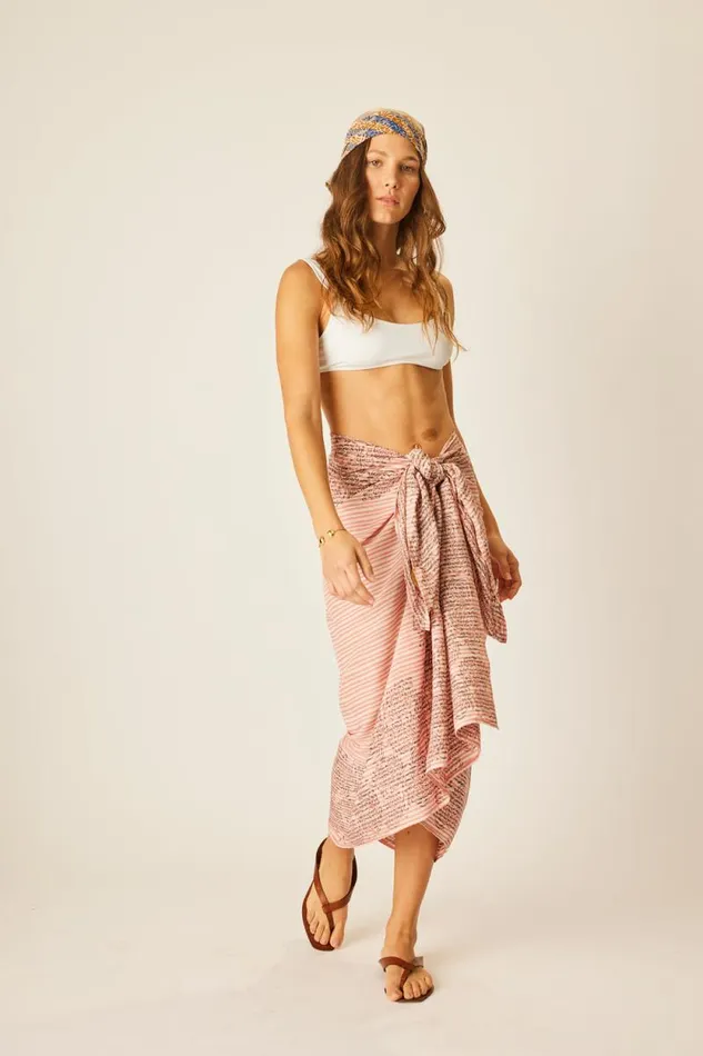 Bottoms Shop Natalie Martin SARONG Batik Chrysanthemum Clay