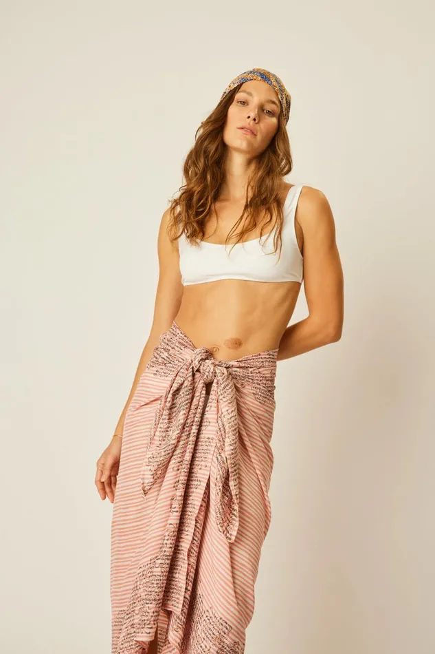 Bottoms Shop Natalie Martin SARONG Batik Chrysanthemum Clay