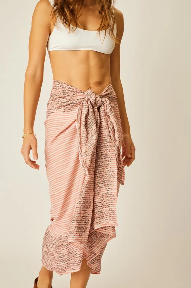 Bottoms Shop Natalie Martin SARONG Batik Chrysanthemum Clay