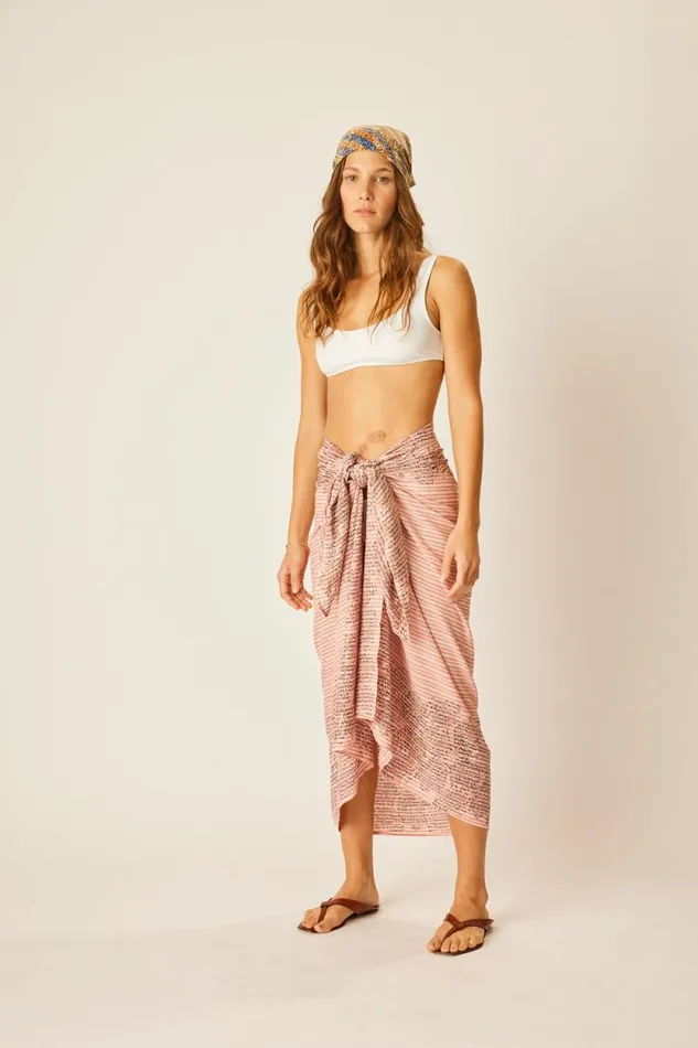 Bottoms Shop Natalie Martin SARONG Batik Chrysanthemum Clay