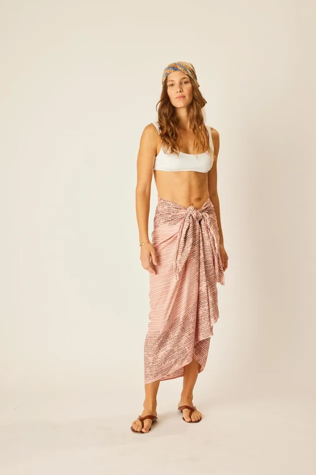 Bottoms Shop Natalie Martin SARONG Batik Chrysanthemum Clay