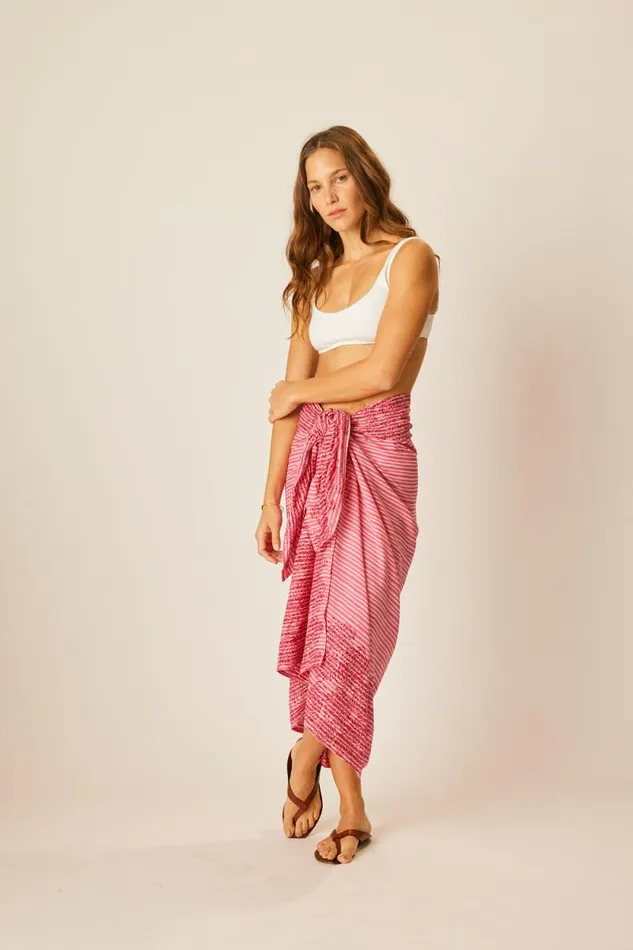 Bottoms Shop Natalie Martin SARONG Batik Chrysanthemum Fuchsia