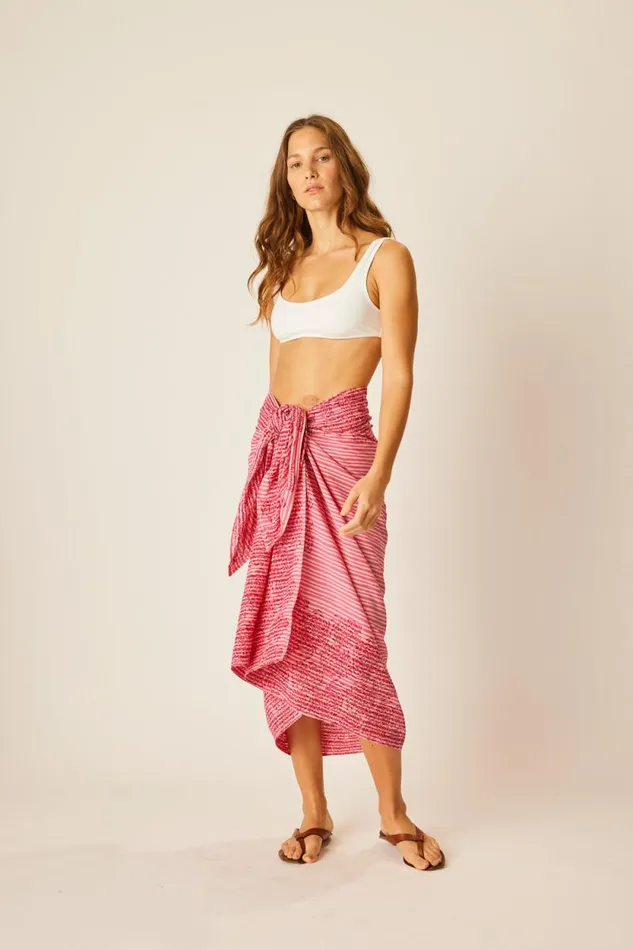 Bottoms Shop Natalie Martin SARONG Batik Chrysanthemum Fuchsia